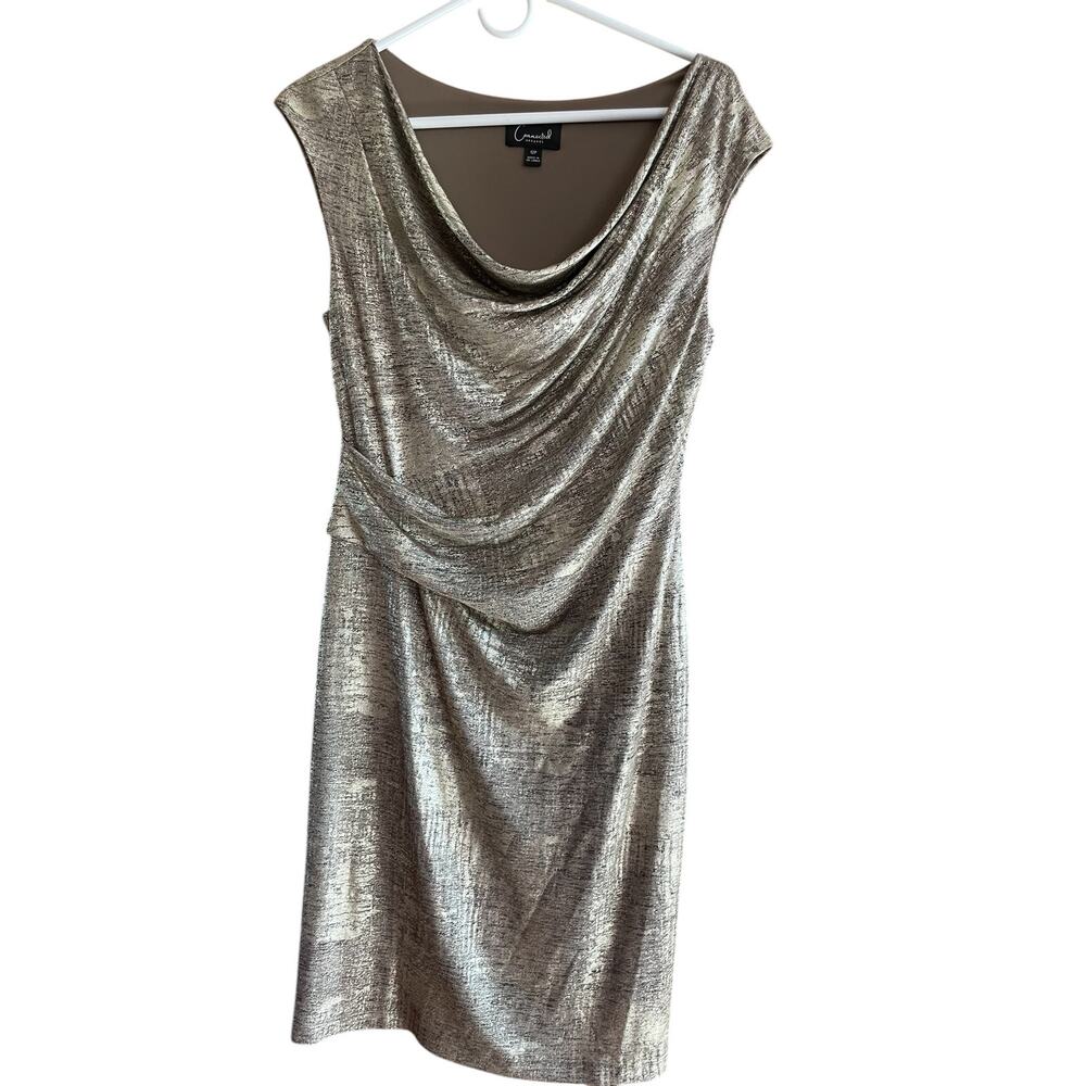 Connected Apparel Gold Dress